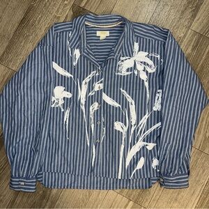 Anthropologie Striped abstract button down